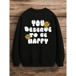 2024 homme sweat polaire à l'intérieur pull 100% coton poids lourd col rond vêtements de rue bouffée imprimé casual hommes sweat - Product Image 5