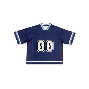 Luxury Fashion Men's Football Jersey 100% Cotton T-Shirt with Digital <b>Printing</b> Sublimation Method Loose Fit Printed <b>Mesh</b> Design - Product Image 1