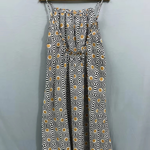 100% ผ้าคอตตอนเนื้อนุ่มสำหรับผู้หญิงชุดยาวปานกลางปักลายลำลองคอวีลึกแฟชั่นใหม่สำหรับฤดูร้อน - Product Image 1