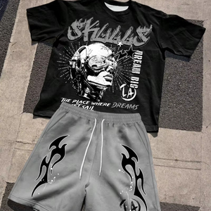 ชุดเซ็ตเสื้อยืดแขนสั้นผ้าฝ้ายสองชิ้นสำหรับผู้ชาย ระบายอากาศได้ดี เหมาะสำหรับฤดูร้อน - Product Image 5