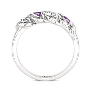 Bague Jeulia en platine avec pierres de naissance en grappe taille marquise pour femme, idéale pour un anniversaire - Product Image 3