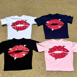 Wholesale High Quality Women Cropped T-Shirts 100% Cotton <b>Jersey</b> Fabric Eco-Friendly Streetwear Solid Design Silk Screen Printed - Product Image 2