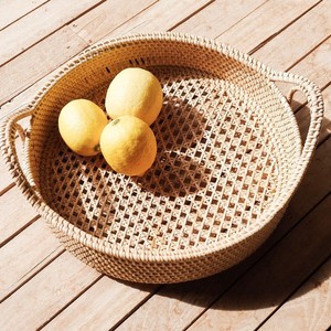 หรูหราสไตล์ราคาถูกถาดบ้านโรงแรมร้านอาหารห้องนั่งเล่นตกแต่งหวายถาดกระจก - Product Image 5