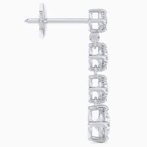 ต่างหูเพชรทรงหยดน้ำ 0.60 กะรัต เพชรเลี้ยงในห้องปฏิบัติการ ทอง 10 กะรัต ชุบโรเดียม รับรองโดย IGI ประดับเพชรหลายเม็ด ดีไซน์หรูหราสำหรับผู้หญิง - Product Image 2