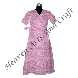 Beautiful Hand-Block Printed Cotton Kimono <b>Dress</b> Bath Robe <b>Plus</b> <b>Size</b> Women's Summer Floral Soft Floral Shower Gown - Product Image 6