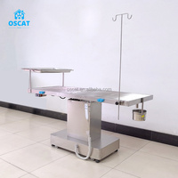 Table vétérinaire électrique OSCAT ET-5 haut de gamme avec poteau IV intégré, plateau pivotant et seau de drainage