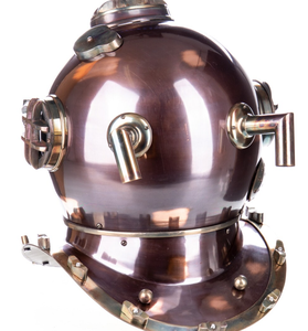 Casco de buceo con base de madera negra-Colección única de decoración del hogar Casco DE BUCEO ANTIGUO de gran calidad - Product Image 2