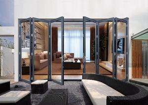 أبواب فناء قابلة للطي بزجاج مزدوج مع زجاج مقسى وإطار ألومنيوم بتصميم عصري للفنادق والمنازل في لوس أنجلوس مقاومة للماء - Product Image 4