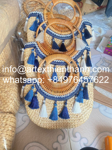 Eco Friendly Handmade Rattan Tote Bag Bohemian Style Natural Material Daily Summer Used Purse <b>Handbag</b> for Women from Vietnam - Product Image 5
