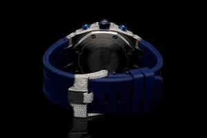 Reloj de Lujo para Hombre, Estilo Hip Hop, con Correa de Silicona Azul, Diamantes Moissanite VVS, Personalizado, Brillante, Elegante y Moderno - Product Image 2