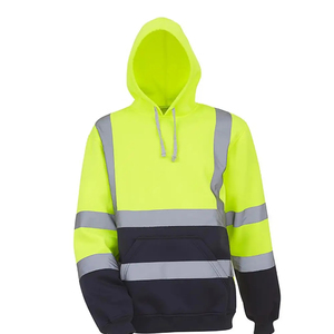 Sudadera CON CAPUCHA DE SEGURIDAD reflectante de alta visibilidad para hombre, ropa de trabajo de invierno, chaqueta de alta visibilidad, sudadera cálida de lana para trabajadores de la construcción - Product Image 1