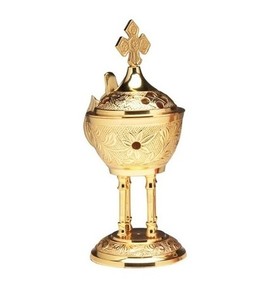 Quemador de incienso grabado sólido de latón de alta calidad Altar de incensario religioso para suministros de Iglesia oración de verano adoración espiritual - Product Image 6