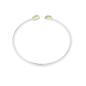 Premium 925 argent Sterling haute finition à la mode lunette réglable ensemble Twister bracelets péridot forme rugueuse cadeau pour femme - Product Image 5