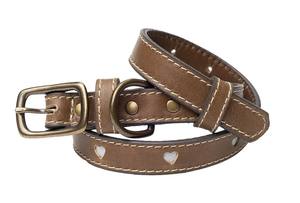 Collar De Perro De Cuero Clásico Artesanal Con Hebilla De Latón Y Anillo D - Product Image 2