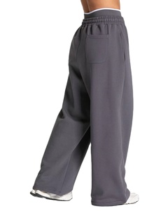 Nouvelle Arrivée Pantalon Femme Longueur Intégrale Sport Course Décontracté Taille Haute Poche Sweat 100% Coton Coupe Ample Taille Élastique - Product Image 3