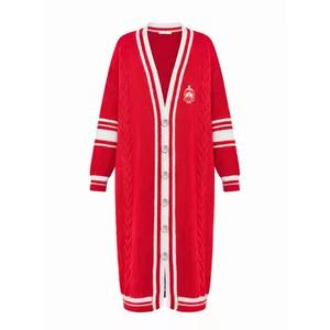 Cardigan long d'hiver de haute qualité en vrac Sigma Gamma Rho, cardigan de sororité, polyester/coton, décontracté, ouvert sur le devant, col en V - Product Image 1