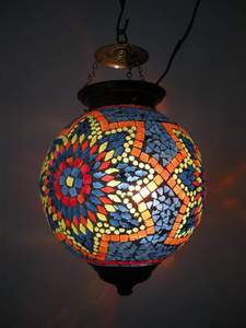 Unique Candle Jar Mosaic Set of 2 Decorative Turquoise Glass <b>Tealight</b> Candle <b>Holder</b> for Home Decor From HAND MADE CRAFT - Product Image 5