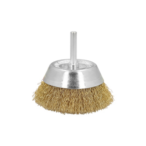 Spazzola in acciaio placcato ottone, tazza da 75 mm, gambo da 1/4 di pollice - Product Image 1