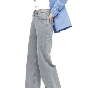 Jeans longs décontractés pour femmes Pantalons en denim taille haute imprimés Pantalons d'extérieur Jeans baggy personnalisés pour femmes en gros - Product Image 3