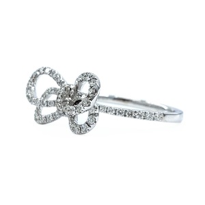 Vente directe usine – Bague fine en or blanc massif 18 carats avec diamants naturels, motif ruban, pour femme, idéale pour mariage, fête ou anniversaire - Product Image 2