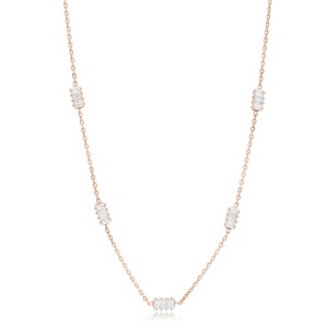 Collar con Colgante de Piedra Baguette de Diseño Rectangular para Mujer, Hecho a Mano en Turquía, Joyería de Plata de Ley 925 al por Mayor - Product Image 6