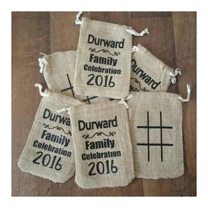 Bolsa con cordón ecológica Bolsa de Yute natural Premium ecológica Bolsas de regalo elegantes para funciones de festivales a la venta - Product Image 5