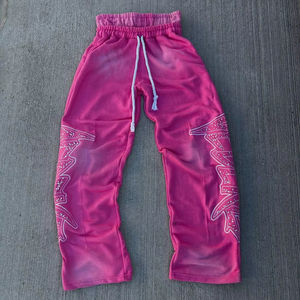 Pantalon de survêtement personnalisé à jambes larges pour hommes 100% coton éponge française double taille droite pantalon de survêtement évasé avec coupe ample - Product Image 1