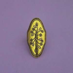 Bague fine réglable en alliage de zinc plaqué or antique Jeweljunk pour les occasions spéciales, modèle 1504788 - Product Image 1