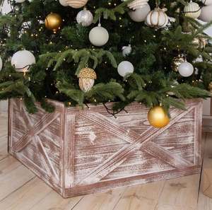 ปลอกคอต้นไม้ไม้ตกแต่งคริสต์มาส จำนวนมาก ผลิตในอินเดีย ฐานตั้งต้นไม้ ดีไซน์หรูหรา ตกแต่งบ้าน ปีใหม่ งานเลี้ยงคริสต์มาส - Product Image 3