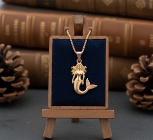 Collar de cadena de eslabones de rodio de plata 925, colgante de sirena de uso diario, chapado en oro, minimalista, moda de tendencia certificada por terceros - Product Image 1