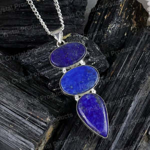 Colgante de Piedra de Cristal Natural con Cadena de Metal - Product Image 5