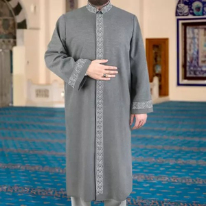 Túnica de oración musulmana de invierno para hombre Jubba Thobe Thawb Jubbah Kurta Galabia abrigo Imam árabe trajes para adultos temporadas Jubbah - Product Image 5