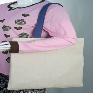 Sac fourre-tout en toile Calico biologique recyclé écologique à bas quantité minimale de commande Sac d'épicerie à bandoulière réutilisable imprimé avec logo personnalisé pour femmes - Product Image 4