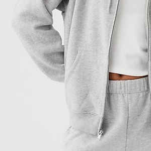 Sudadera con Capucha de Diseño Moderno, Estilo Cuadrado, Corta, Vintage, Streetwear 2026, Personalizable, de Algodón y Felpa, Unisex, con Cremallera, Gruesa, Bordada - Product Image 3