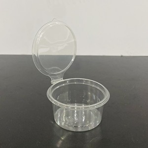 Récipient à sauce PET jetable d'usine de bonne qualité Gobelets à sauce en plastique 2oz 60ml avec couvercle à charnière pour petit transparent à emporter - Product Image 3