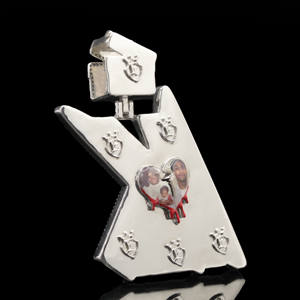 Colgante Personalizado de Acero Inoxidable Plateado con Diamantes CZ Estilo Hip Hop, The Ice Legacy ILPEHC367, Unisex - Product Image 2