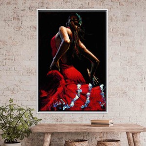 Toile imprimée Danseuse de Flamenco : Art de décoration intérieure d'Espagne, TOILE ENCADRÉE BLANCHE - Product Image 1