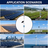 Station météo solaire photovoltaïque 10-en-1, moniteur météorologique ultrasonique, vitesse du vent, température, humidité, pluie, UV, RS485, OEM