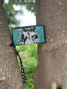 Nuevo estilo occidental, pelo en Color oculto, bolso de mano de cuero de vaca en relieve, monedero diseñado para mujer, superventas, billetera única de cuero Real - Product Image 5