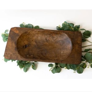 Cuenco decorativo de masa de madera hecho a mano, cuenco de madera de granja rústica, artículos de vajilla más vendidos - Product Image 4