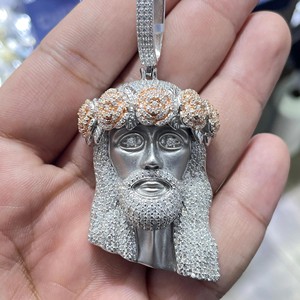 ผ่านเพชรตัวทดสอบจี้พระเยซูเย็น VVS เพชรฮิปฮอปชื่อ925สร้อยคอเครื่องประดับที่กำหนดเองจี้ดีมีเสน่ห์งานปาร์ตี้ - Product Image 6