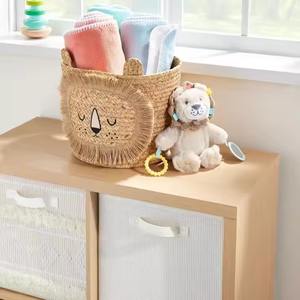 Hot Item Flexible Design Cute Animal Design Seagrass Woven Wicker Laundry Basket for <b>Kids</b> & <b>Teens</b> for Baby Room Decor <b>Storage</b> - Product Image 2