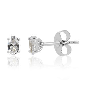 Luxury fine jewelry <b>earrings</b> 925 sterling <b>silver</b> white topaz gemstone <b>stud</b> <b>earring</b> jewelry fashion <b>earrings</b> manufacturer - Product Image 1