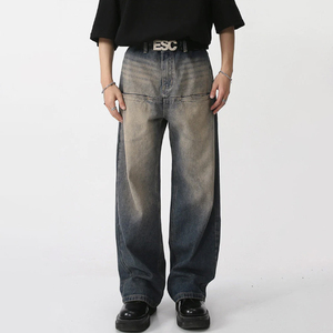 กางเกงยีนส์ขายาวสำหรับผู้ชายกางเกงยีนส์ซักกรดกางเกงลำลองทรงหลวมสำหรับ2025 - Product Image 5