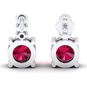 ต่างหูเงินแท้ 925 ราคาโรงงาน REYES ประดับด้วยมอสซาไนต์ทรงกลมเจียระไนแบบบริลเลียนท์ ได้รับการรับรองจาก GRA น้ำหนัก 0.72 กะรัต พร้อมพลอยทับทิม - Product Image 4