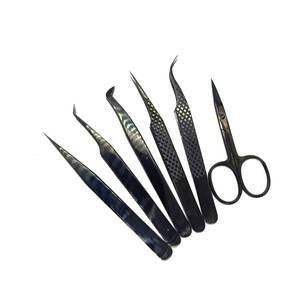 Pinzas de pestañas de volumen de diseño de mano antideslizante de alta calidad caja profesional puntiaguda embalaje Etiqueta Privada para extensión de pestañas - Product Image 6