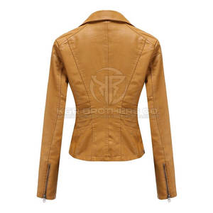 Veste en cuir véritable pour femmes, vêtements d'extérieur élégants et élégants pour la saison froide, veste en cuir Slim Fit pour femmes - Product Image 3