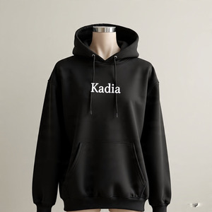 Sweat-shirt à capuche unisexe surdimensionné Kadia en molleton de coton, décontracté, pour l'automne, avec poche avant et impression par transfert thermique - Product Image 3