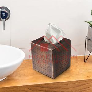 Home Decorative 2025 Premium Quality Metal Hammered Design <b>Tissue</b> Box Hand Hammered Metal Bronze Color <b>Tissue</b> Box Cover - Product Image 3