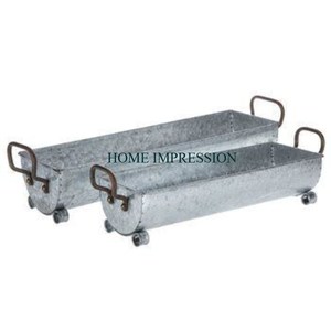 Juego de diseño fantástico de 2 bandejas galvanizadas para servir alimentos, utensilios de cocina al por mayor de alta exigencia, bandeja para servir alimentos seguros a bajo precio - Product Image 4